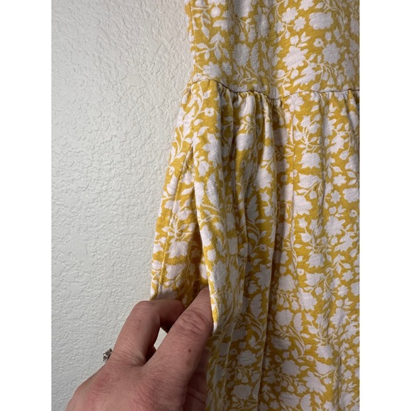Boden Yellow Floral Print Cap Sleeve Midi Dress Women US 8 - Picture 9 of 9